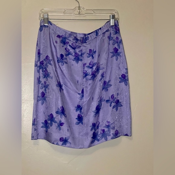 VTG Purple Silk Floral Mini Skirt size Medium - Picture 3 of 9